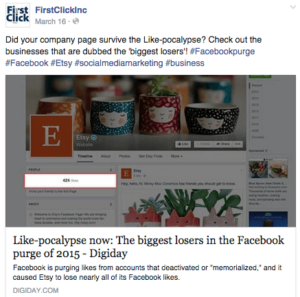 First Click's social media post example